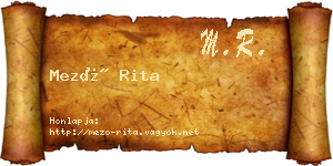 Mező Rita névjegykártya